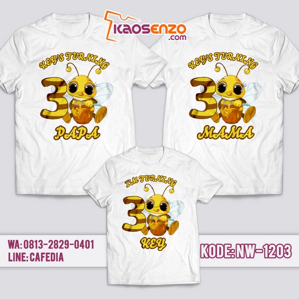 Baju Kaos Couple Keluarga Bee | Kaos Ultah Anak | Kaos Bee - NW 1203