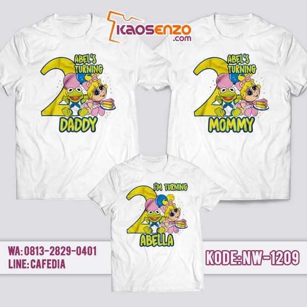 Baju Kaos Couple Keluarga Muppets | Kaos Ulang Tahun Anak | Kaos Muppets - NW 1209