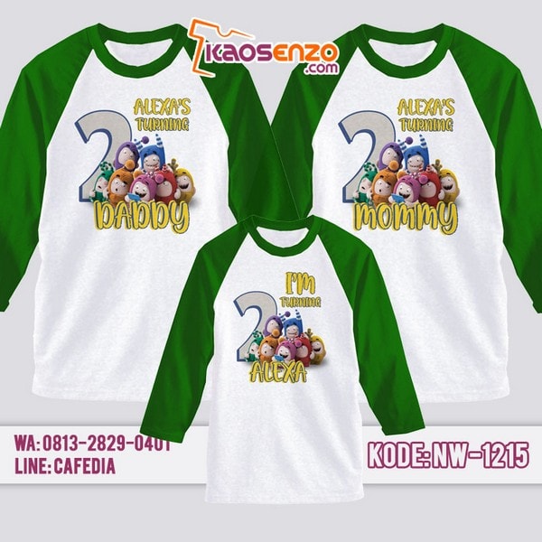 Baju Kaos Couple Keluarga Oddbods | Kaos Ultah Anak | Kaos Oddbods - NW 1215