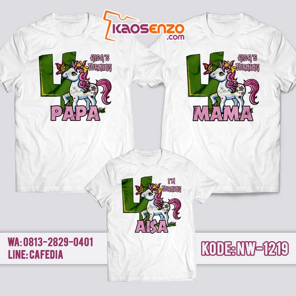 Baju Kaos Couple Keluarga Unicorn | Kaos Ultah Anak | Kaos Unicorn - NW 1219