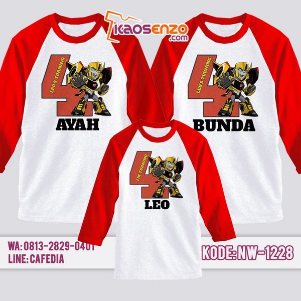 Baju Kaos Couple Keluarga Transformer | Kaos Ulang Tahun Anak | Kaos Transformer - NW 1228