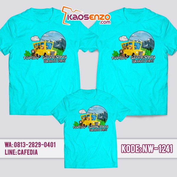 Baju Kaos Family Gathering Animasi Bus | Kaos Couple Keluarga | Kaos Animasi Bus - NW 1241