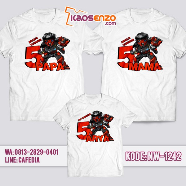 Baju Kaos Couple Keluarga Transformer | Kaos Ultah Anak | Kaos Transformer - NW 1242