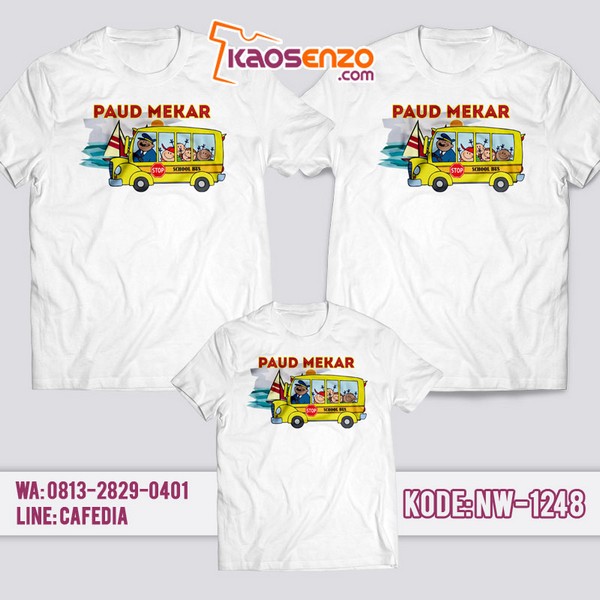 Baju Kaos Family Gathering Animasi Bus | Kaos Couple Keluarga | Kaos Animasi Bus - NW 1248