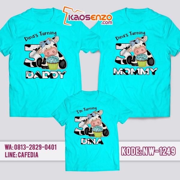 Baju Kaos Couple Keluarga Sapi | Kaos Ulang Tahun Anak | Kaos Sapi - NW 1249