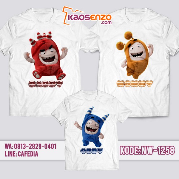 Baju Kaos Couple Keluarga Oddbods | Kaos Family Custom | Kaos Oddbods - NW 1258