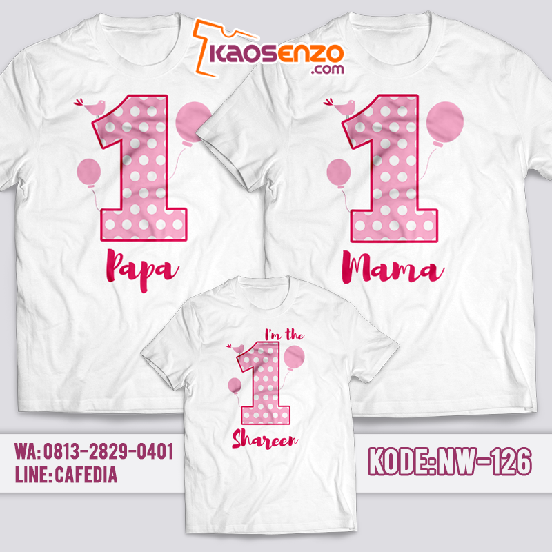 Baju Kaos Couple Keluarga | Baju Kaos Ultah Motif Angka dan Nama