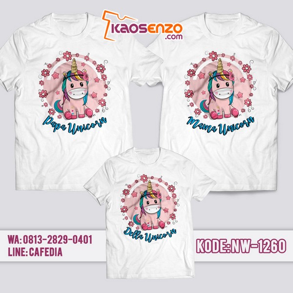 Baju Kaos Couple Keluarga Unicorn | Kaos Family Custom | Kaos Unicorn - NW 1260