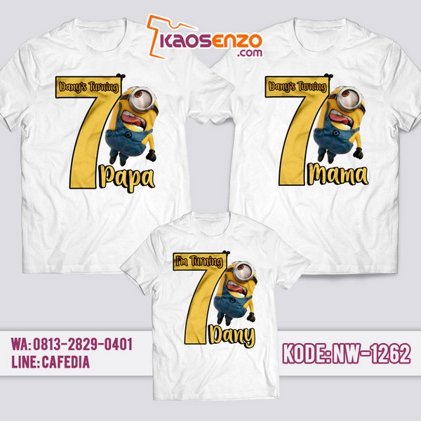 Baju Kaos Couple Keluarga Minion | Kaos Ultah Anak | Kaos Minion - NW 1262