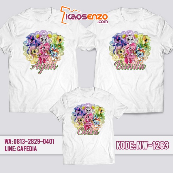 Baju Kaos Couple Keluarga Little Pony | Kaos Family Custom | Kaos Little Pony - NW 1263