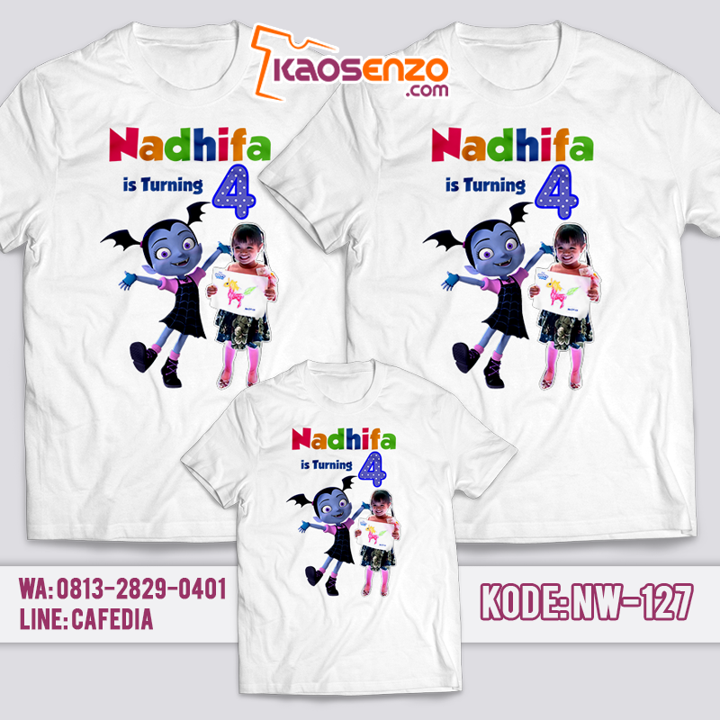 Baju Kaos Couple Keluarga | Baju Kaos Ultah Motif Vampirina