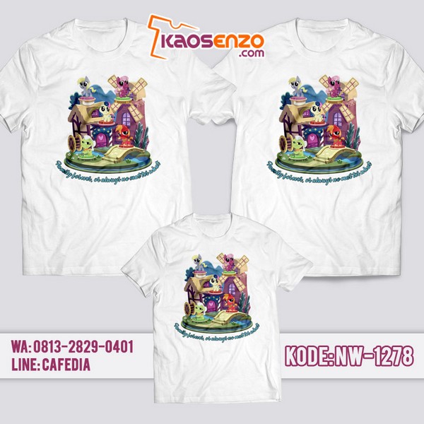 Baju Kaos Couple Keluarga Little Pony | Kaos Family Custom | Kaos Little Pony - NW 1278