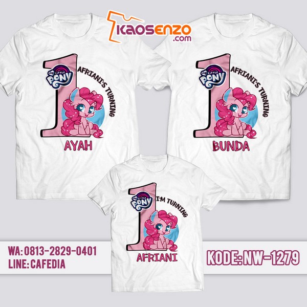 Baju Kaos Couple Keluarga Little Pony | Kaos Ulang Tahun Anak | Kaos Little Pony - NW 1279