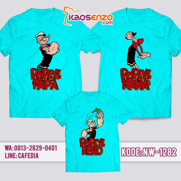 Baju Kaos Couple Keluarga Popeye | Kaos Family Custom | Kaos Popeye - NW 1282