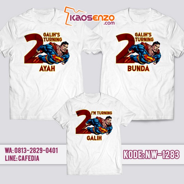 Baju Kaos Couple Keluarga Superman | Kaos Ultah Anak | Kaos Superman - NW 1283