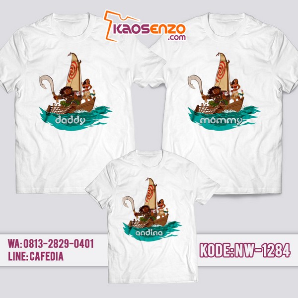 Baju Kaos Couple Keluarga Moana | Kaos Family Custom | Kaos Moana - NW 1284