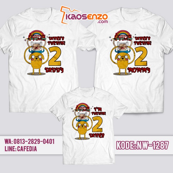 Baju Kaos Couple Keluarga Adventure Time | Kaos Ulang Tahun Anak | Kaos Adventure Time - NW 1287