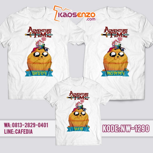 Baju Kaos Couple Keluarga Adventure Time | Kaos Family Custom | Kaos Adventure Time - NW 1290