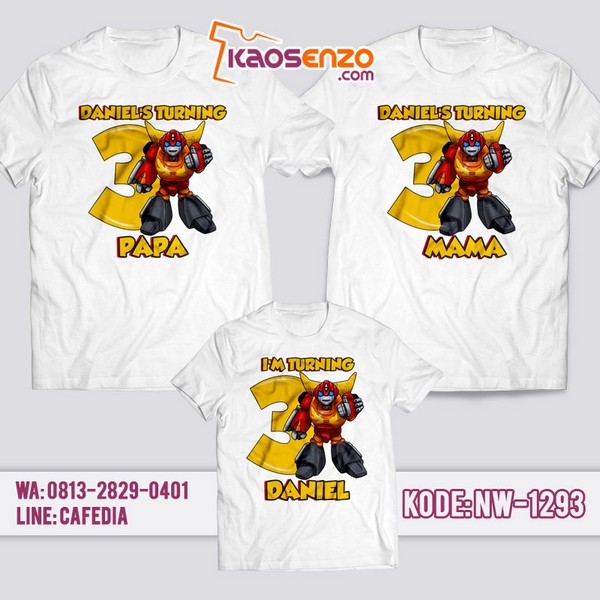 Baju Kaos Couple Keluarga Transformer | Kaos Ultah Anak | Kaos Transformer - NW 1293