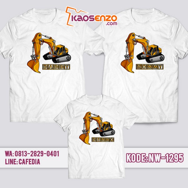 Baju Kaos Couple Keluarga Excavator | Kaos Family Custom | Kaos Excavator - NW 1295