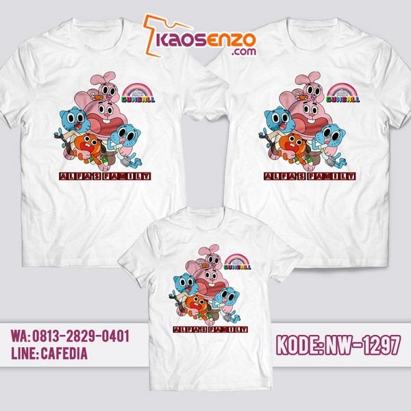 Baju Kaos Couple Keluarga Gumball | Kaos Family Custom | Kaos Gumball - NW 1297