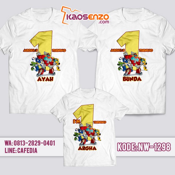 Baju Kaos Couple Keluarga Transformer | Kaos Ultah Anak | Kaos Transformer - NW 1298