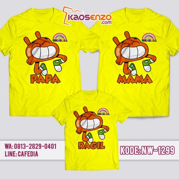 Baju Kaos Couple Keluarga Gumball | Kaos Family Custom | Kaos Gumball - NW 1299