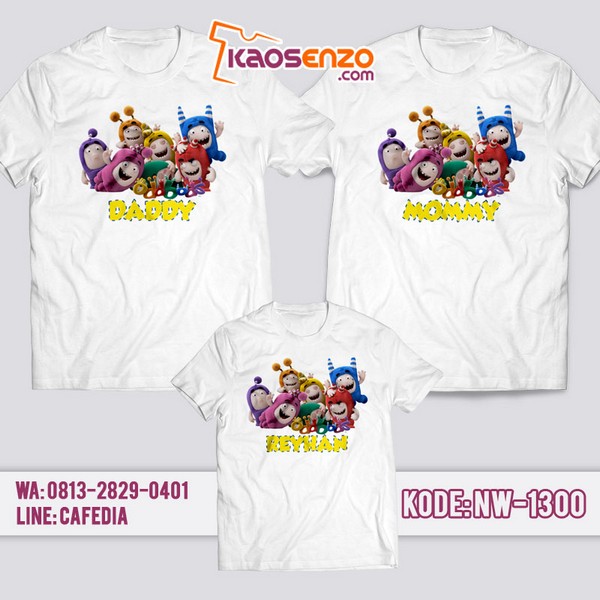 Baju Kaos Couple Keluarga Oddbods | Kaos Family Custom | Kaos Oddbods - NW 1300