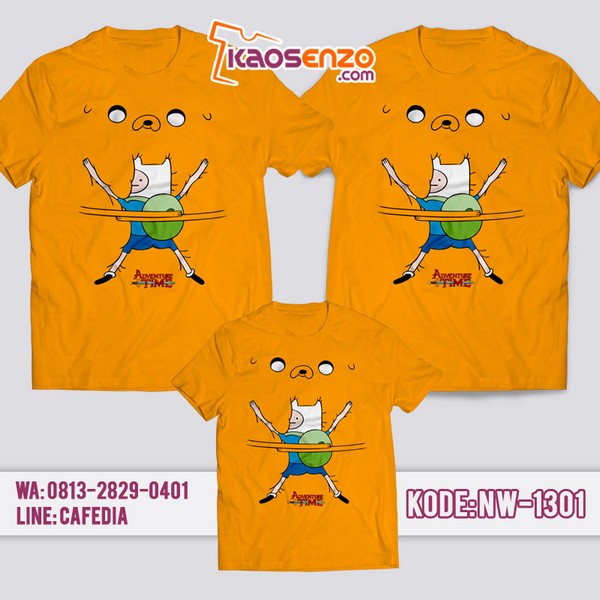 Baju Kaos Couple Keluarga Adventure Time | Kaos Family Custom | Kaos Adventure Time - NW 1301