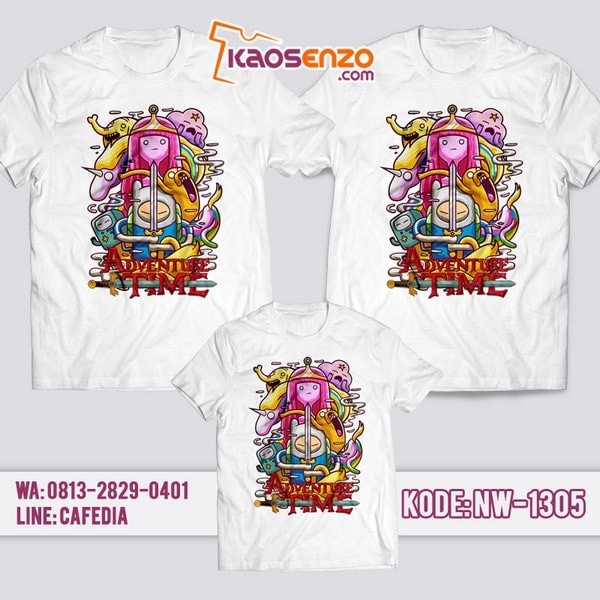 Baju Kaos Couple Keluarga Adventure Time | Kaos Family Custom | Kaos Adventure Time - NW 1305