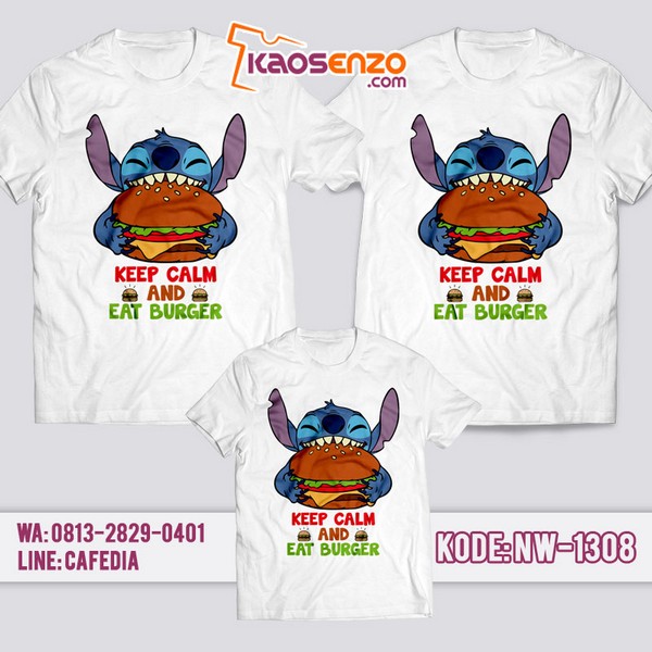 Baju Kaos Couple Keluarga Stitch | Kaos Family Custom | Kaos Stitch - NW 1308