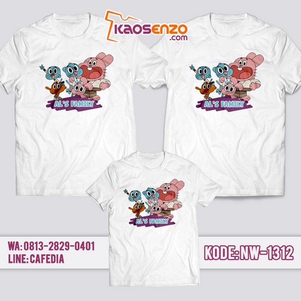 Baju Kaos Couple Keluarga Gumball | Kaos Family Custom | Kaos Gumball - NW 1312