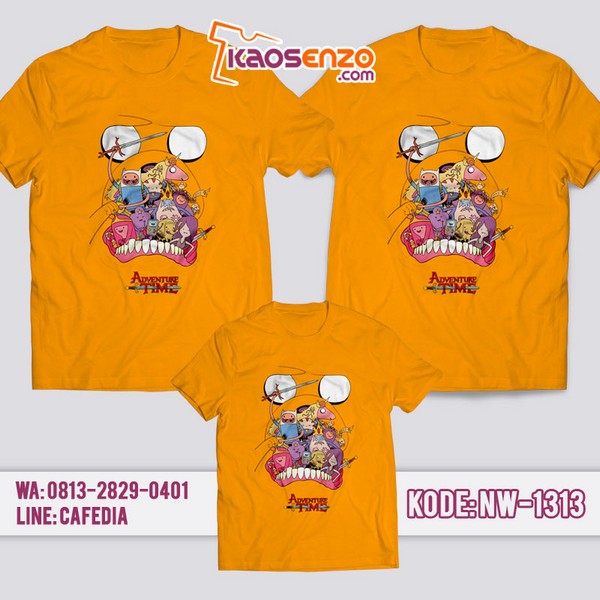 Baju Kaos Couple Keluarga Adventure Time | Kaos Family Custom | Kaos Adventure Time - NW 1313