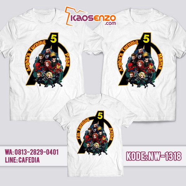 Baju Kaos Couple Keluarga Avengers | Kaos Ultah Anak | Kaos Avengers - NW 1318