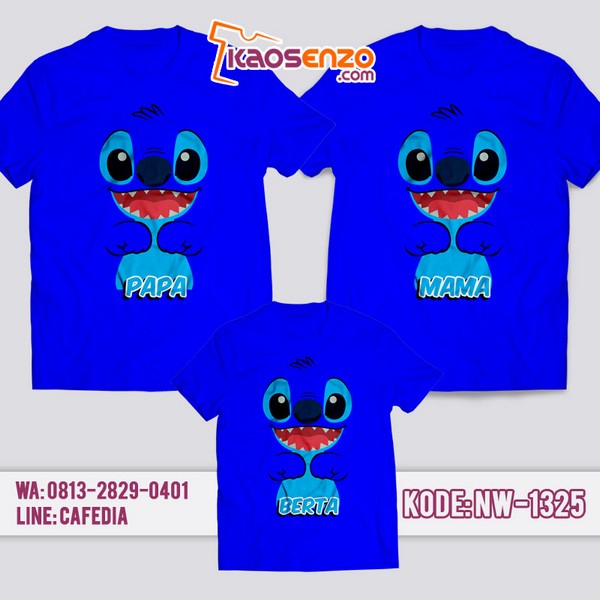 Baju Kaos Couple Keluarga Stitch | Kaos Family Custom | Kaos Stitch - NW 1325