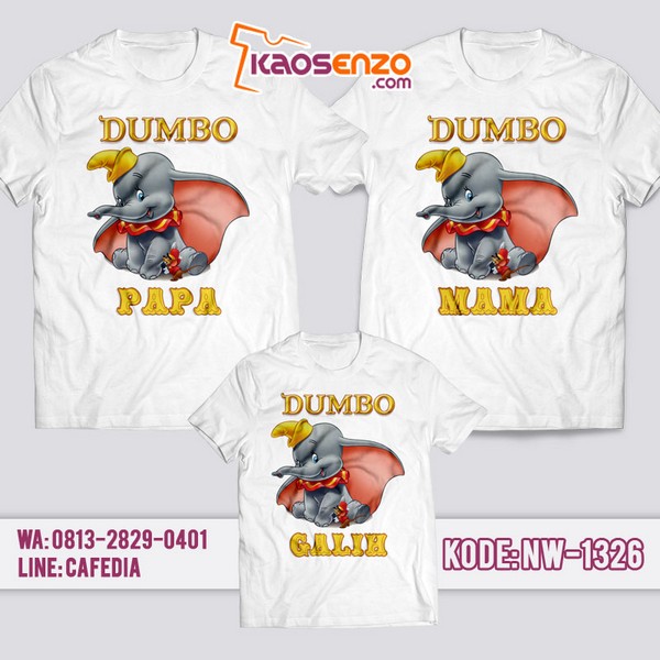 Baju Kaos Couple Keluarga Dumbo | Kaos Family Custom | Kaos Dumbo - NW 1326