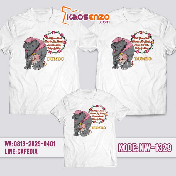 Baju Kaos Couple Keluarga Dumbo | Kaos Family Custom | Kaos Dumbo - NW 1329