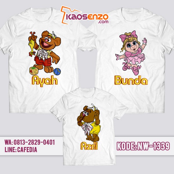 Baju Kaos Couple Keluarga Muppets | Kaos Family Custom | Kaos Muppets - NW 1339