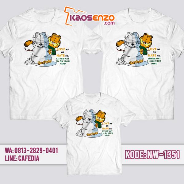 Baju Kaos Couple Keluarga Garfield | Kaos Family Custom | Kaos Garfield - NW 1351