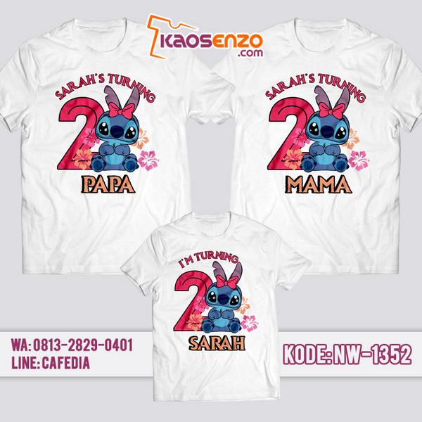 Baju Kaos Couple Keluarga Stitch | Kaos Ulang Tahun Anak | Kaos Stitch - NW 1352