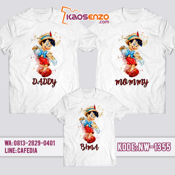 Baju Kaos Couple Keluarga Pinokio | Kaos Family Custom | Kaos Pinokio - NW 1355