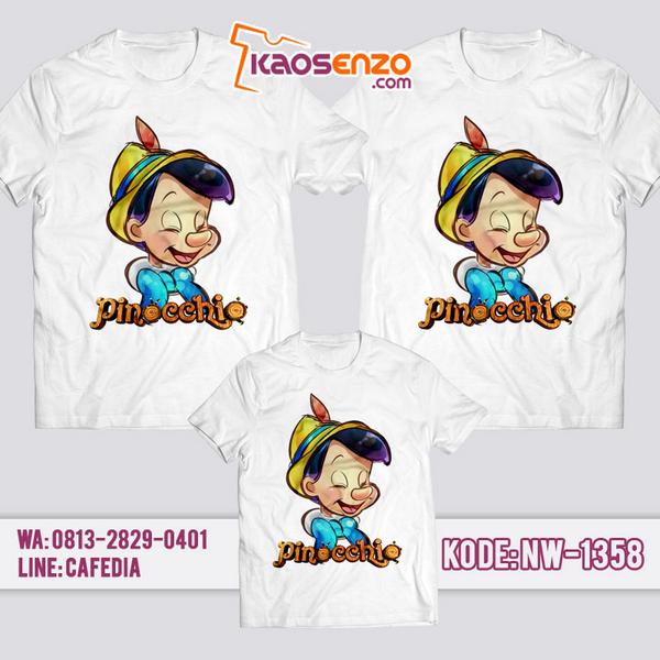 Baju Kaos Couple Keluarga Pinokio | Kaos Family Custom | Kaos Pinokio - NW 1358