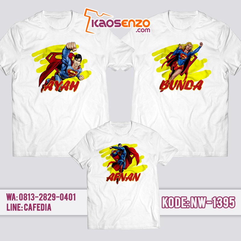 Baju Kaos Couple Keluarga Superman | Kaos Family Custom | Kaos Superman - NW 1395