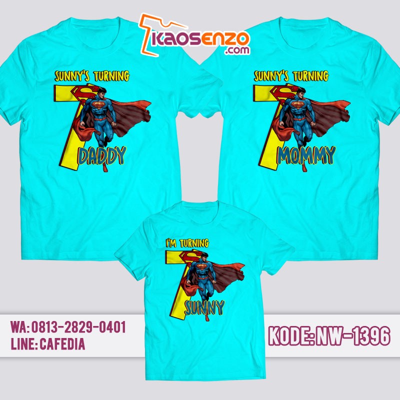 Baju Kaos Couple Keluarga Superman | Kaos Ulang Tahun Anak | Kaos Superman - NW 1396