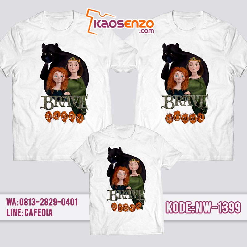 Baju Kaos Couple Keluarga Princess Merida | Kaos Family Custom | Kaos Princess Merida - NW 1399