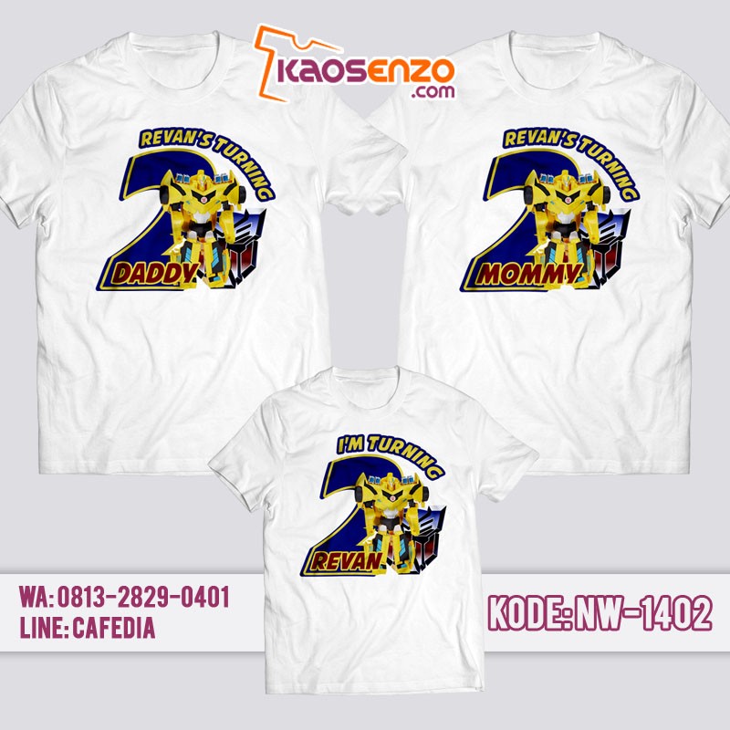 Baju Kaos Couple Keluarga Transformers | Kaos Ulang Tahun Anak | Kaos Transformers - NW 1402