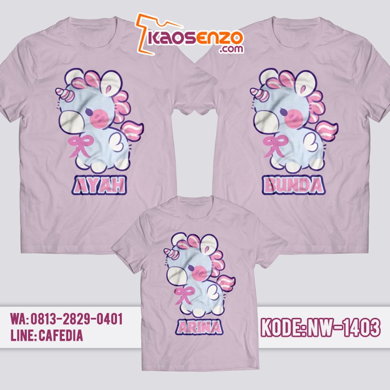 Baju Kaos Couple Keluarga Unicorn | Kaos Family Custom | Kaos Unicorn - NW 1403