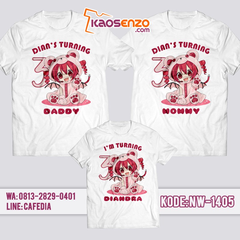 Baju Kaos Couple Keluarga Animasi Lain | Kaos Ulang Tahun Anak | Kaos Animasi Lain - NW 1405