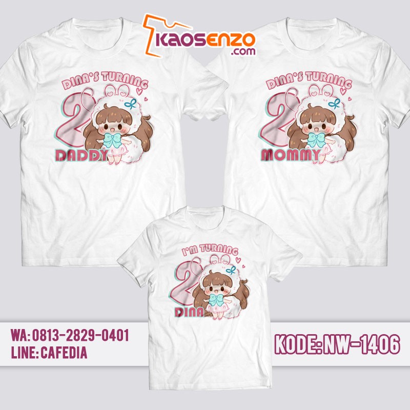 Baju Kaos Couple Keluarga Animasi Lain | Kaos Ulang Tahun Anak | Kaos Animasi Lain - NW 1406