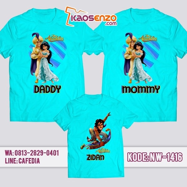 Baju Kaos Couple Keluarga Aladdin | Kaos Family Custom | Kaos Aladdin - NW 1416